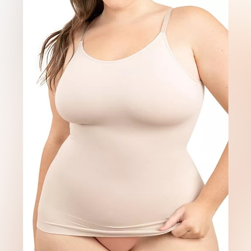 NWT Shapermint Essentials Cream Womens All Day Every Day Scoop Neck Cami Size XL